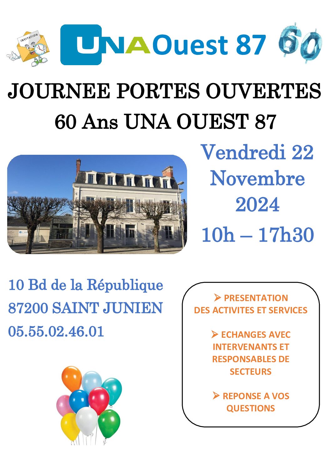 PORTES OUVERTES 60 ANS UNA OUEST 87